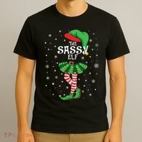 The Sassy Elf Funny Christmas T-Shirt thumb 3