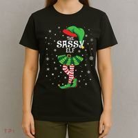 The Sassy Elf Funny Christmas T-Shirt thumb 4