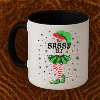 The Sassy Elf Funny Christmas Coffee Mug thumb 2