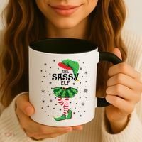 The Sassy Elf Funny Christmas Coffee Mug thumb 3