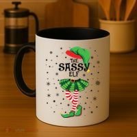 The Sassy Elf Funny Christmas Coffee Mug thumb 4
