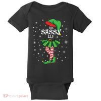 The Sassy Elf Funny Christmas Baby Bodysuit thumb 0
