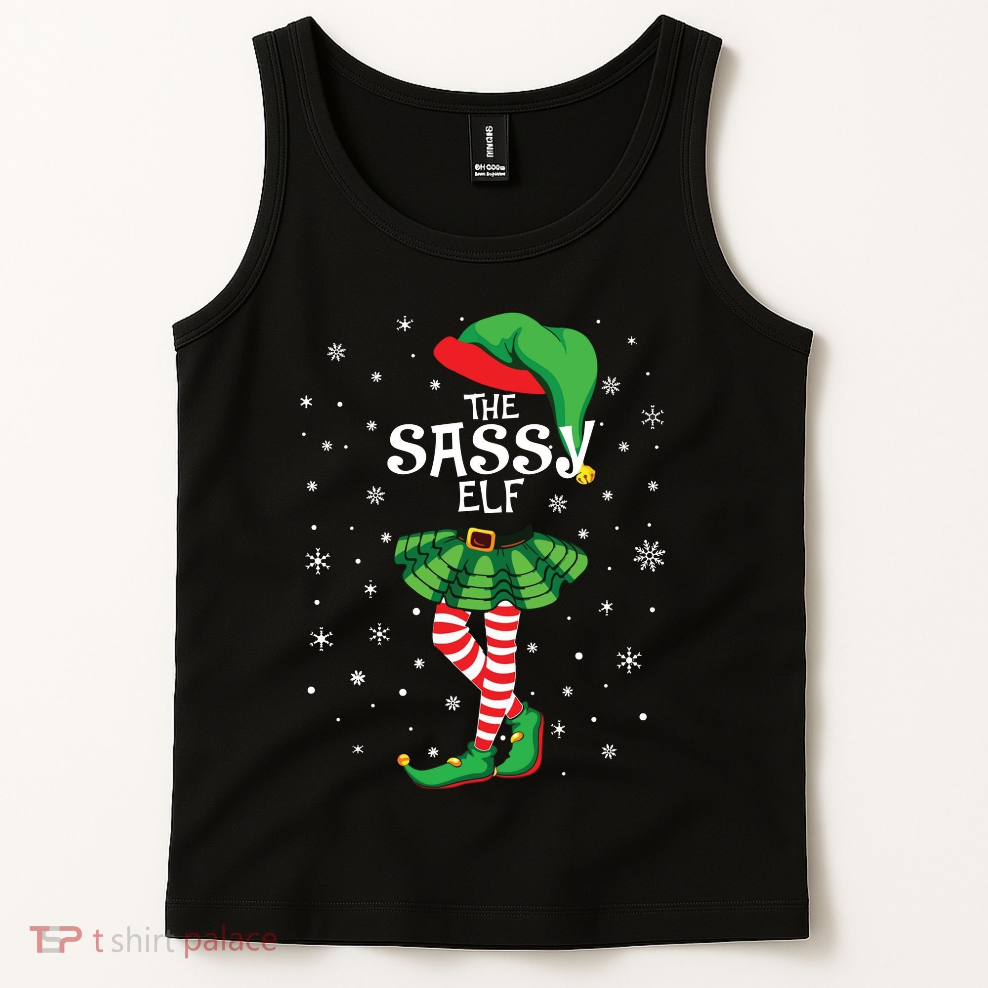 The Sassy Elf Funny Christmas Tank Top