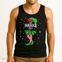 The Sassy Elf Funny Christmas Tank Top thumb 3