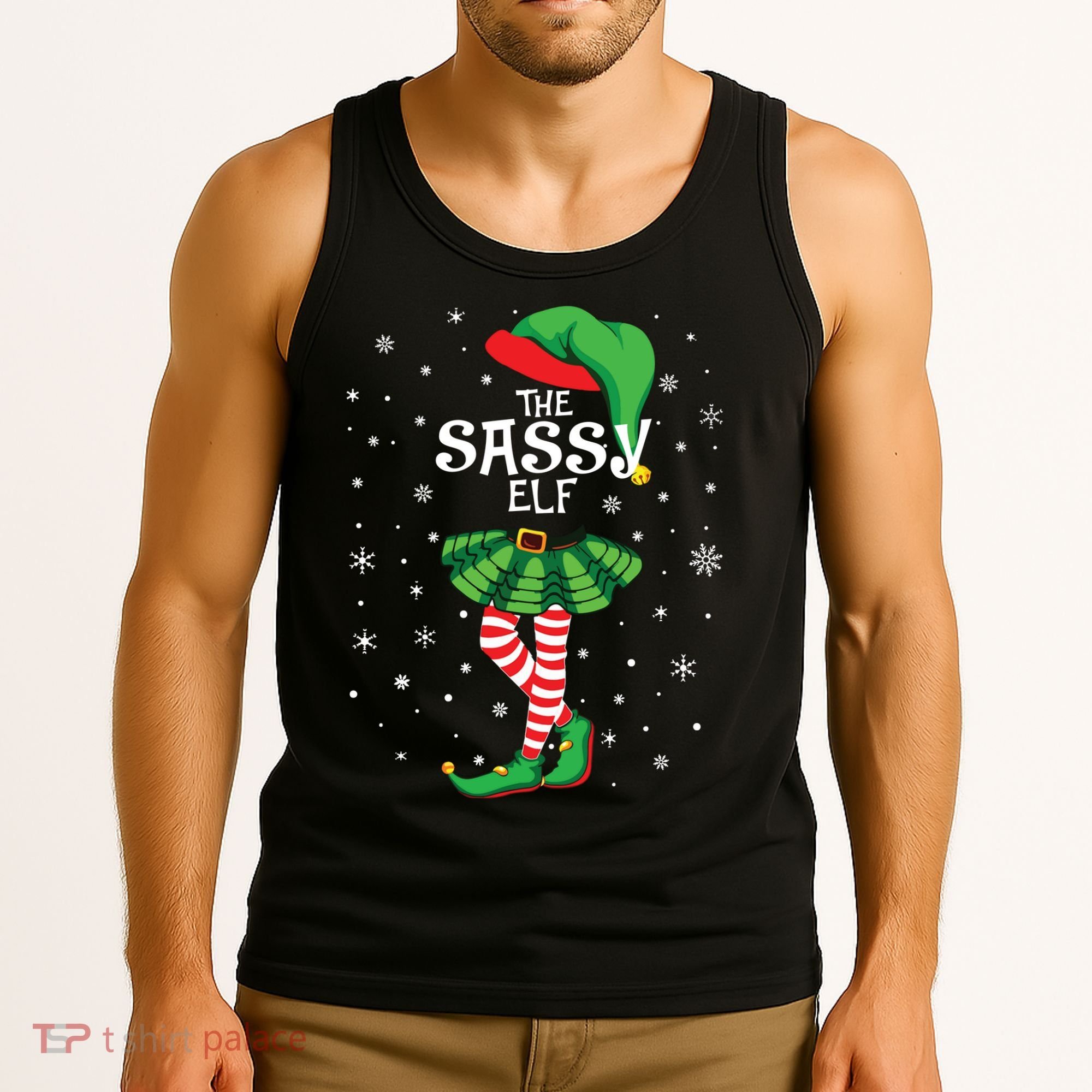 The Sassy Elf Funny Christmas Tank Top