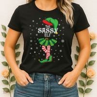 The Sassy Elf Funny Christmas Women's T-Shirt thumb 2