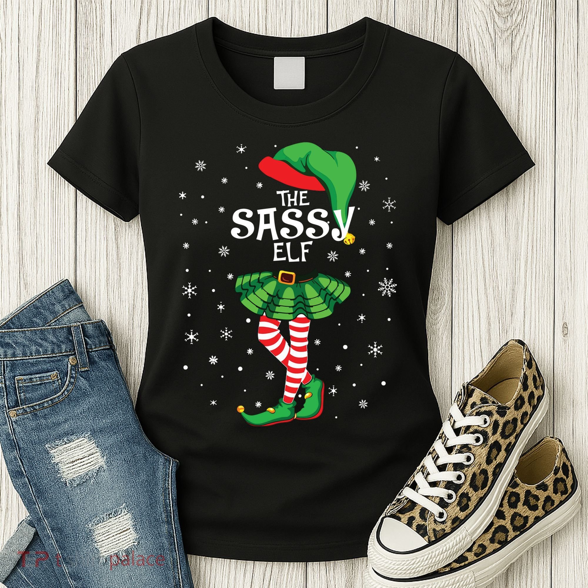 The Sassy Elf Funny Christmas Women's T-Shirt
