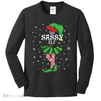 The Sassy Elf Funny Christmas Kids Long Sleeve Shirt thumb 0
