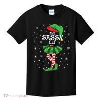 The Sassy Elf Funny Christmas Kids T-Shirt thumb 0