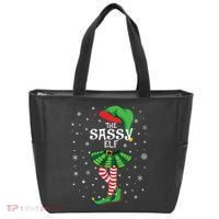 The Sassy Elf Funny Christmas Tote Bag thumb 0