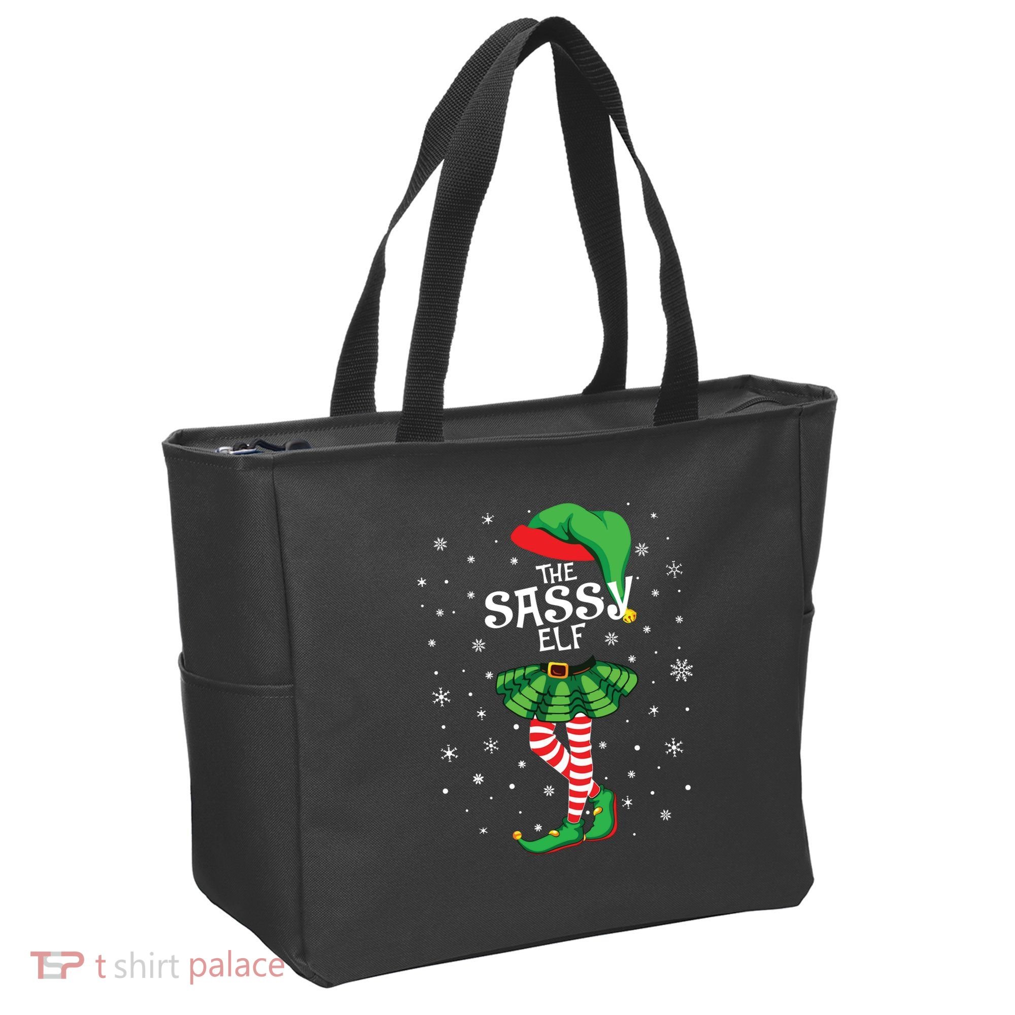 The Sassy Elf Funny Christmas Tote Bag