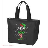 The Sassy Elf Funny Christmas Tote Bag thumb 3