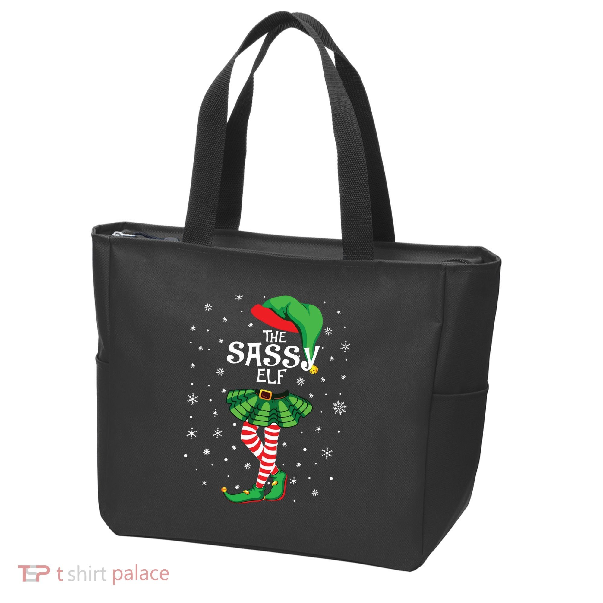The Sassy Elf Funny Christmas Tote Bag