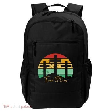 True Story Easter Cross Retro Sunset Backpack