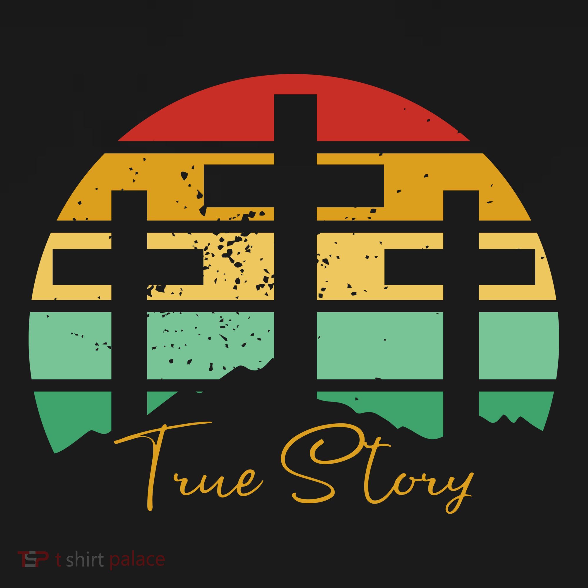 True Story Easter Cross Retro Sunset Backpack