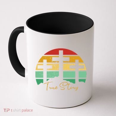 True Story Easter Cross Retro Sunset Coffee Mug