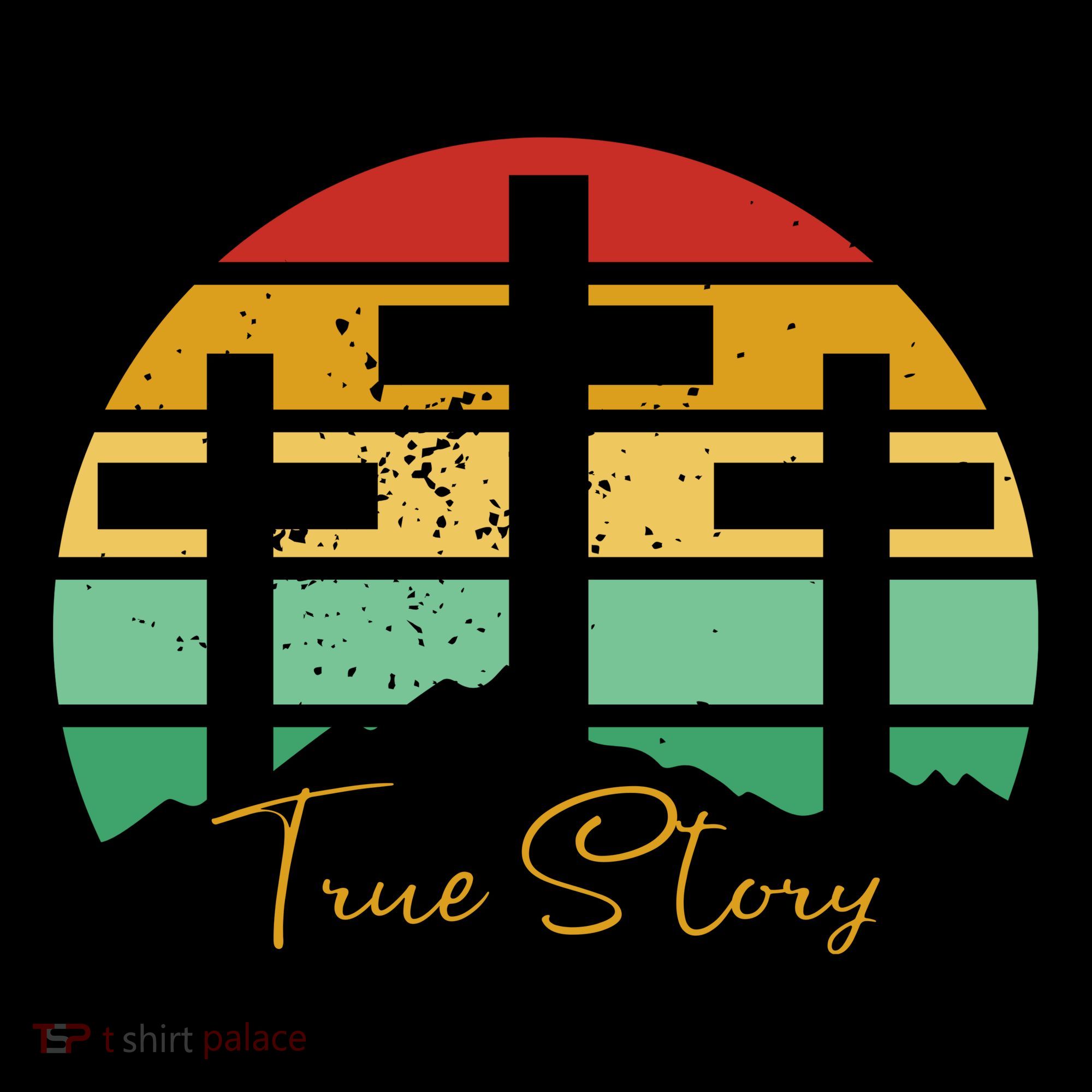 True Story Easter Cross Retro Sunset Coffee Mug