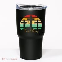 True Story Easter Cross Retro Sunset Tumbler thumb 0