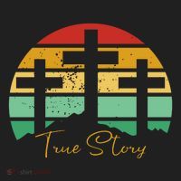 True Story Easter Cross Retro Sunset Tumbler thumb 3