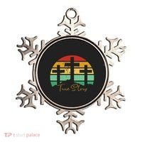 True Story Easter Cross Retro Sunset Ornament thumb 0