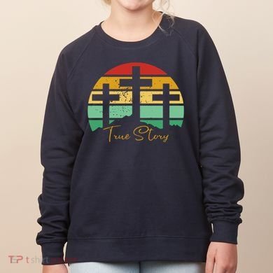 True Story Easter Cross Retro Sunset Women's Sweatshirt