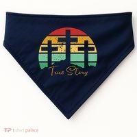 True Story Easter Cross Retro Sunset USA-Made Doggie Bandana thumb 0