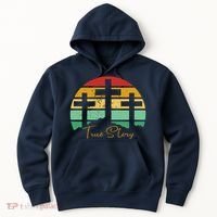 True Story Easter Cross Retro Sunset Hoodie thumb 0