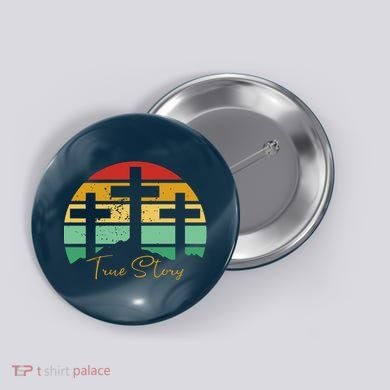 True Story Easter Cross Retro Sunset Button