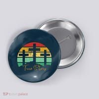 True Story Easter Cross Retro Sunset Button thumb 0