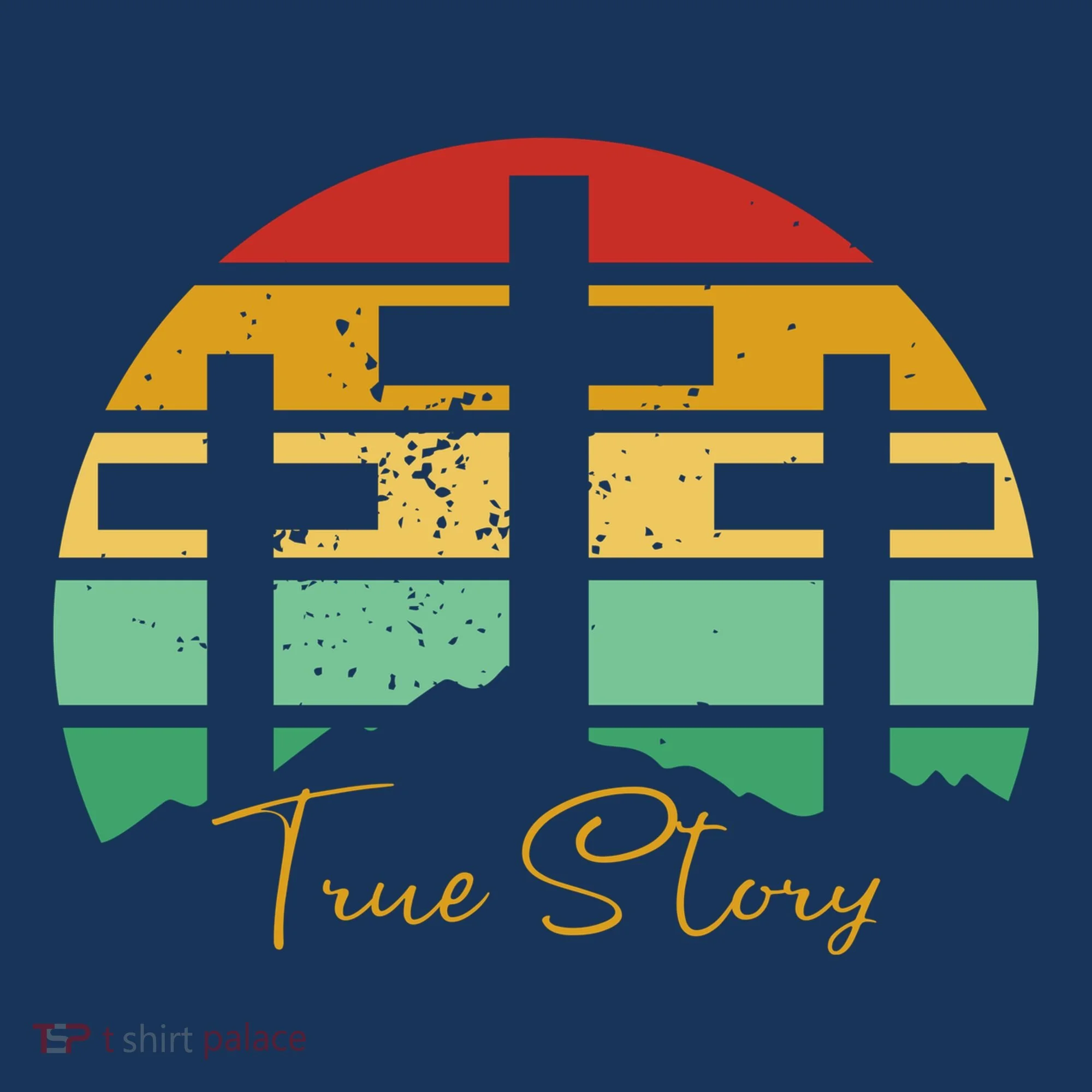 True Story Easter Cross Retro Sunset Women's Hoodie