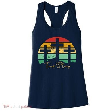 True Story Easter Cross Retro Sunset Women's Tank Top