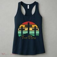 True Story Easter Cross Retro Sunset Women's Tank Top thumb 3