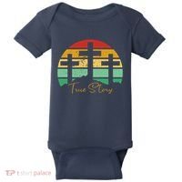 True Story Easter Cross Retro Sunset Baby Bodysuit thumb 0