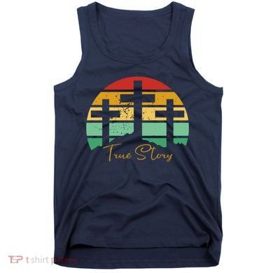 True Story Easter Cross Retro Sunset Tank Top