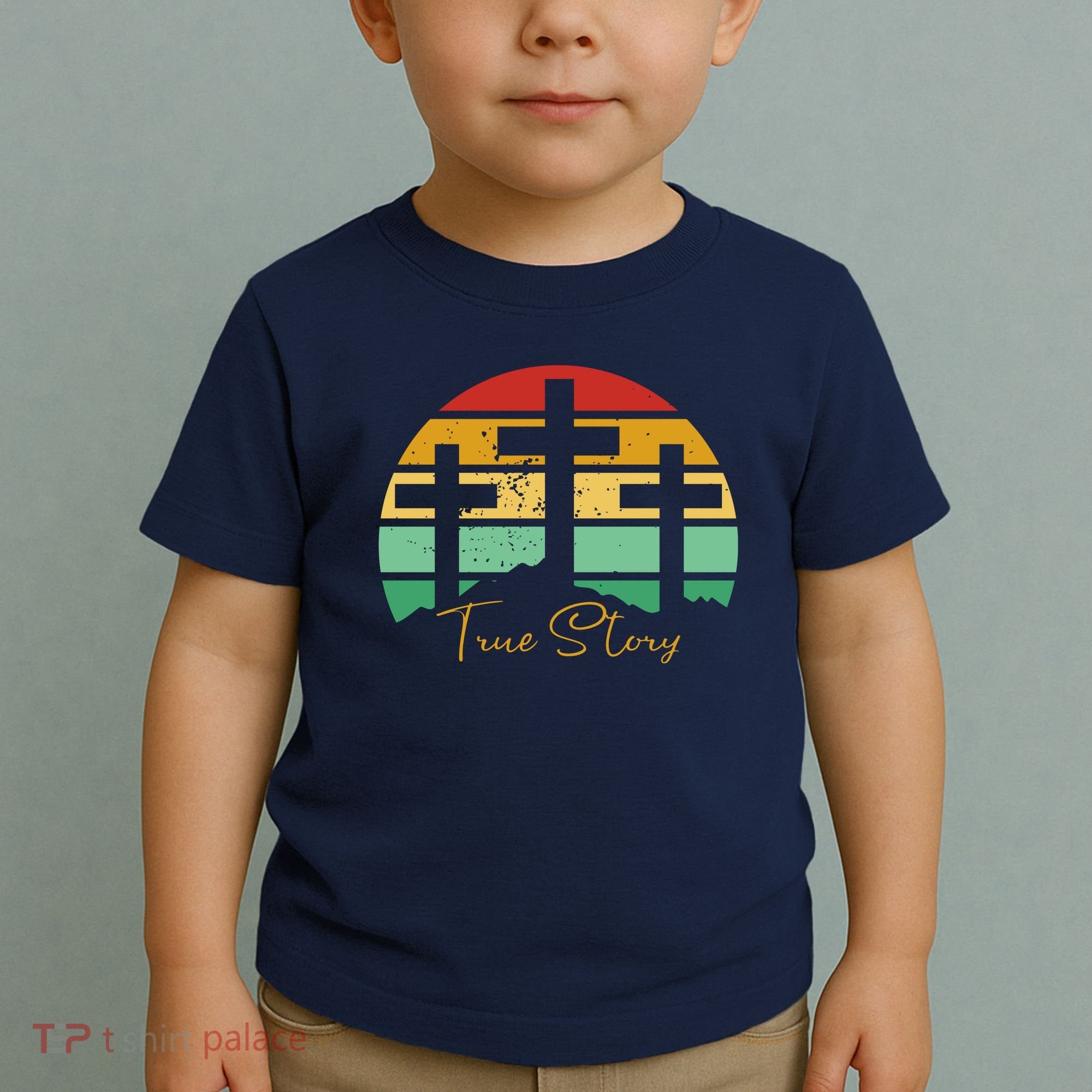 True Story Easter Cross Retro Sunset Toddler T-Shirt