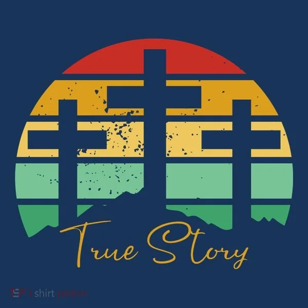 True Story Easter Cross Retro Sunset Women's T-Shirt