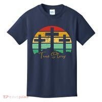True Story Easter Cross Retro Sunset Kids T-Shirt thumb 0