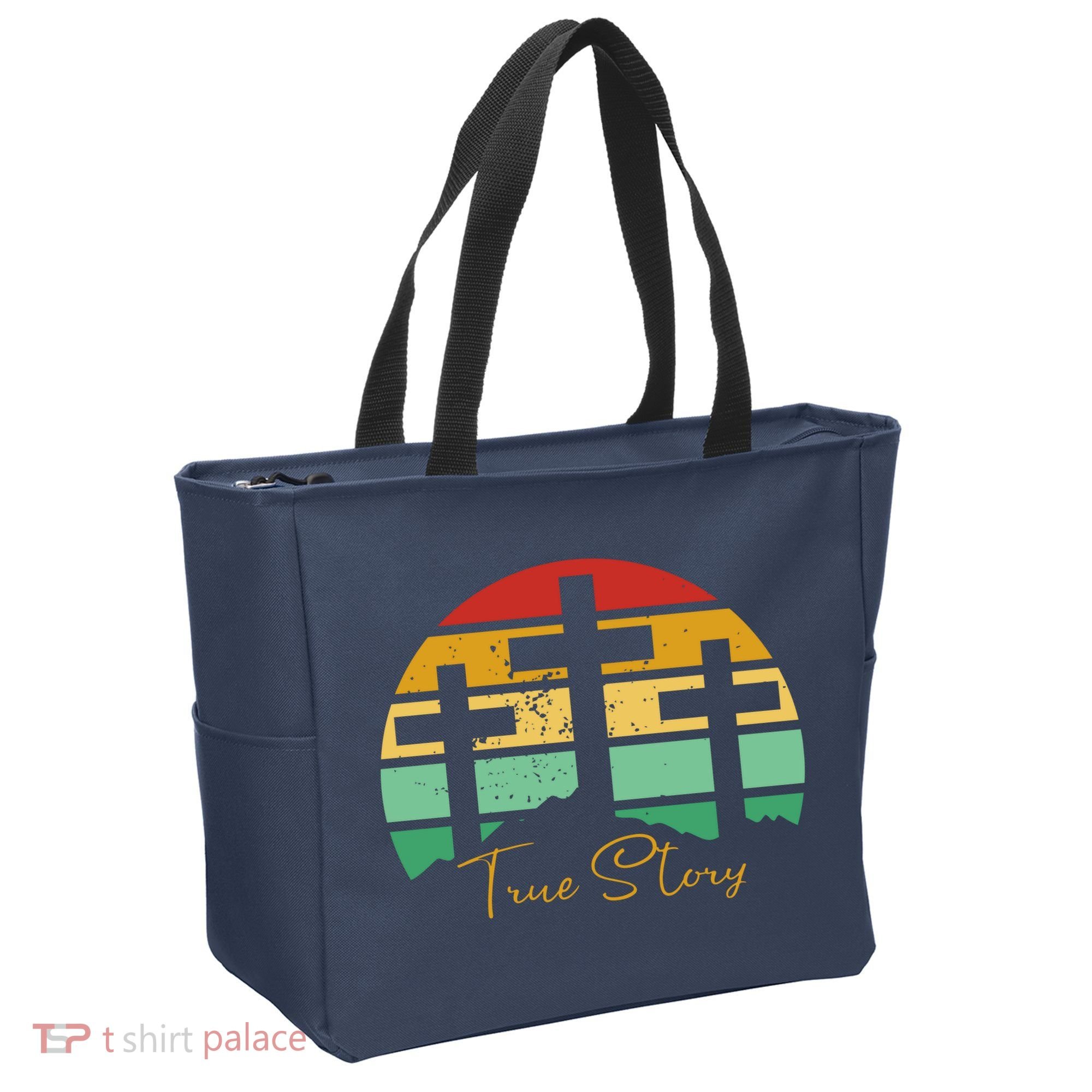 True Story Easter Cross Retro Sunset Tote Bag