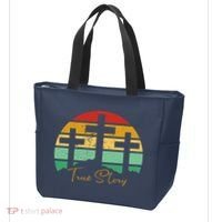 True Story Easter Cross Retro Sunset Tote Bag thumb 3