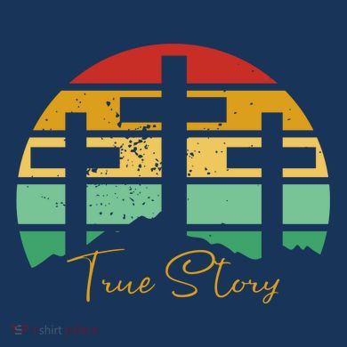 True Story Easter Cross Retro Sunset Full Zip Hoodie