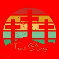 True Story Easter Cross Retro Sunset Santa Hat thumb 1