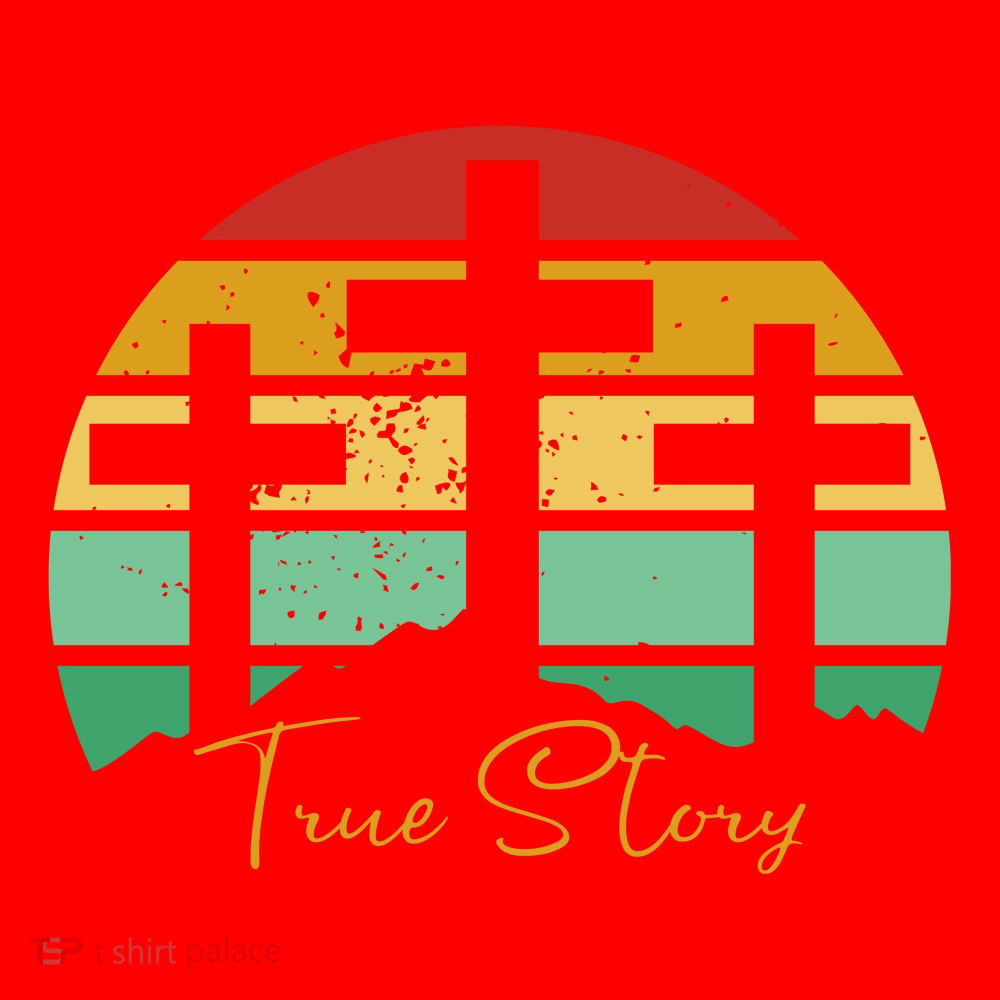 True Story Easter Cross Retro Sunset Santa Hat