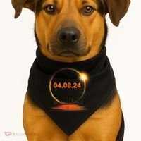 Total Solar Eclipse 2024 USA April 8 2024 USA-Made Doggie Bandana thumb 1