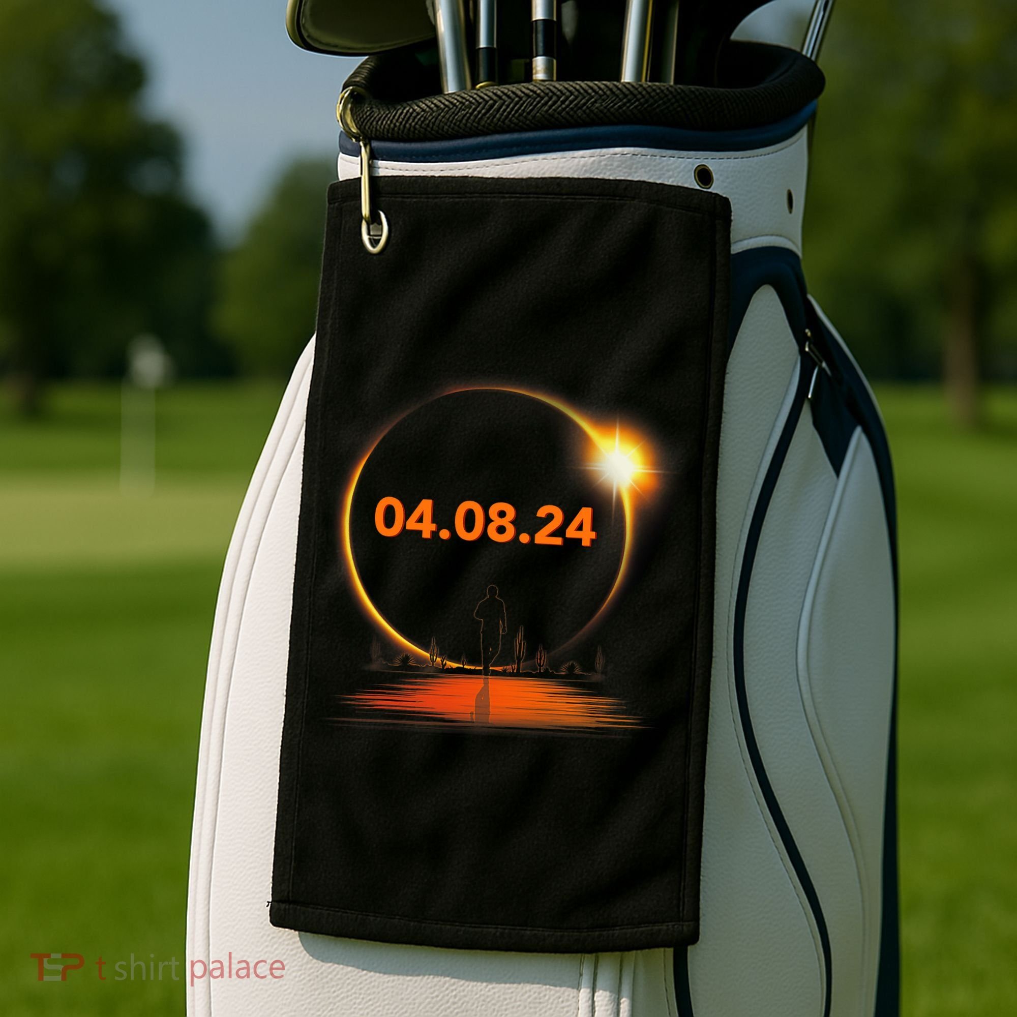 Total Solar Eclipse 2024 USA April 8 2024 Golf Towel