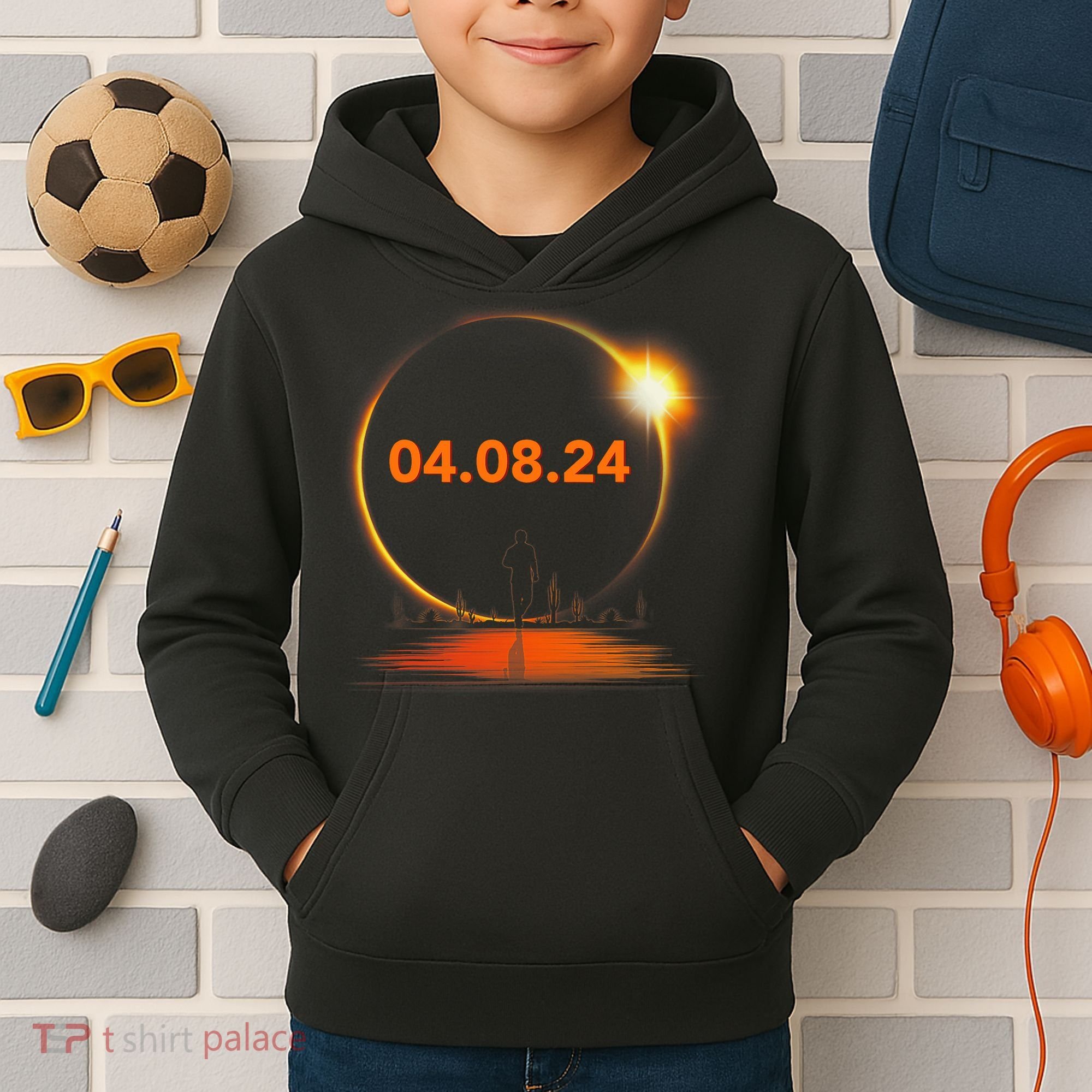 Total Solar Eclipse 2024 USA April 8 2024 Kids Hoodie