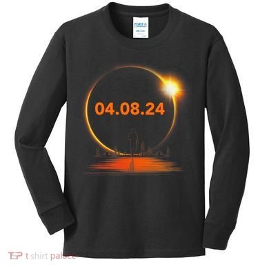 Total Solar Eclipse 2024 USA April 8 2024 Kids Long Sleeve Shirt