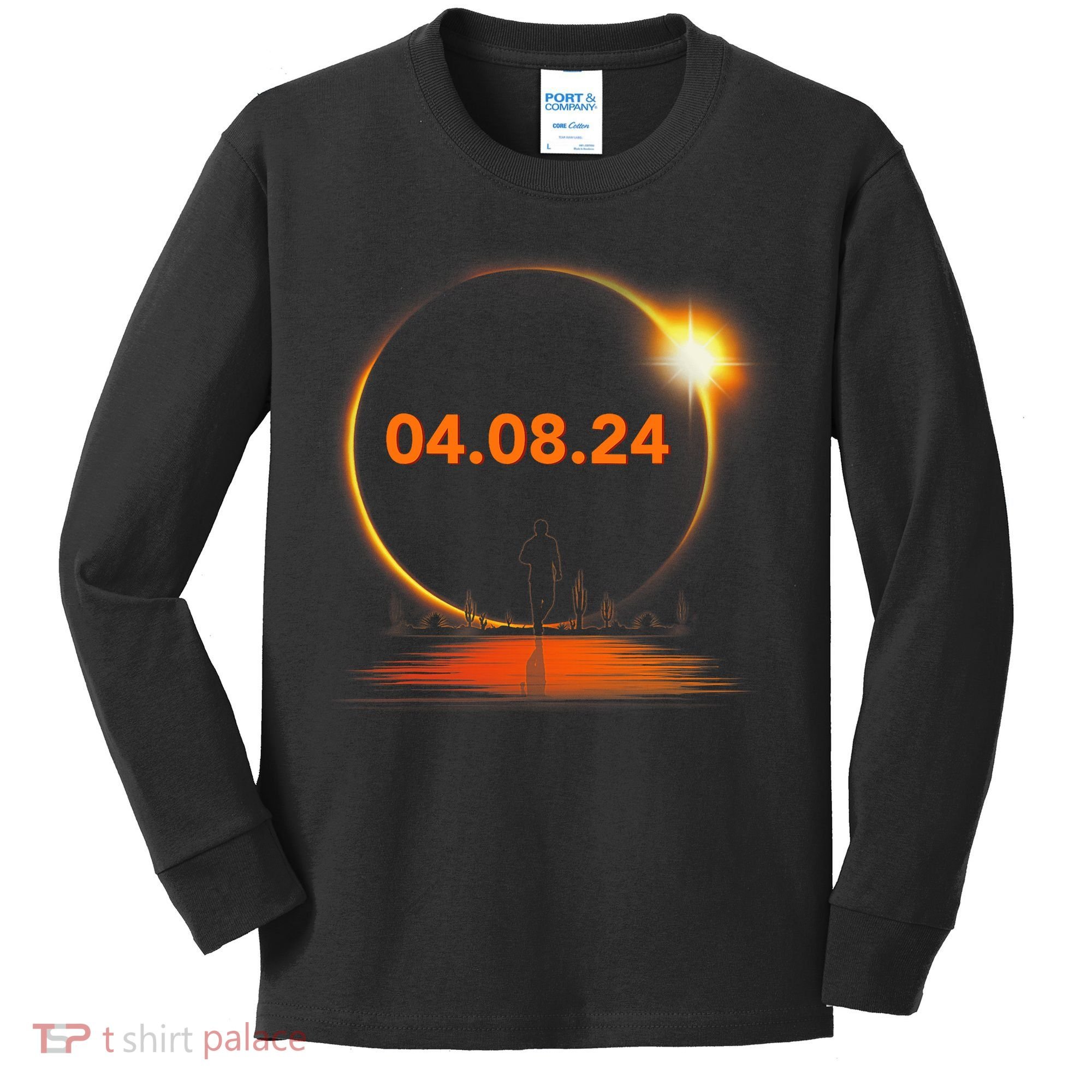 Total Solar Eclipse 2024 USA April 8 2024 Kids Long Sleeve Shirt