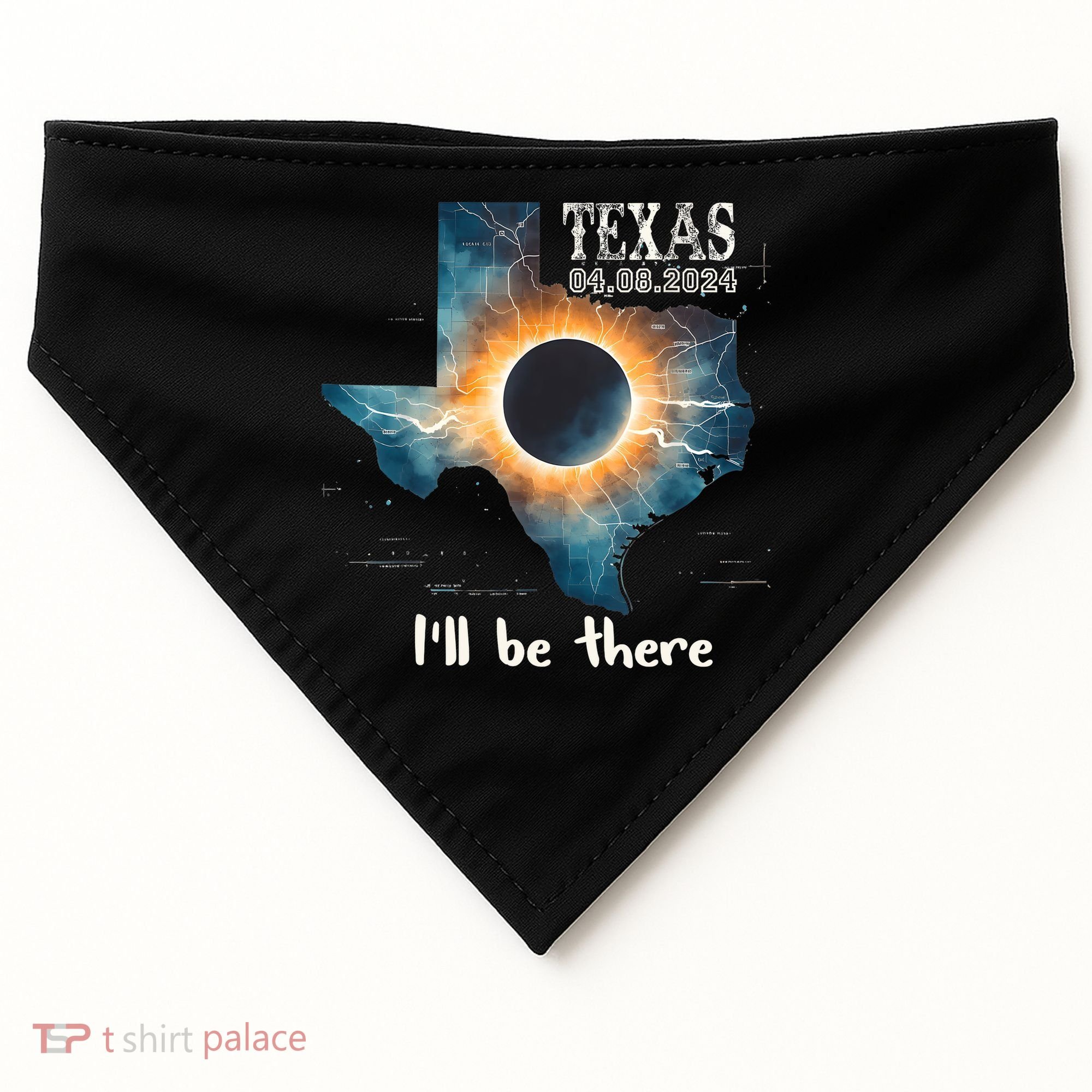 Total Solar Eclipse 2024 Texas USA-Made Doggie Bandana