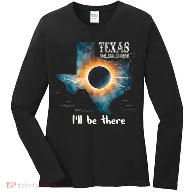 Total Solar Eclipse 2024 Texas Women's Long Sleeve Shirt
