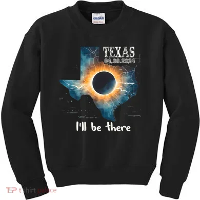 Total Solar Eclipse 2024 Texas Kids Sweatshirt